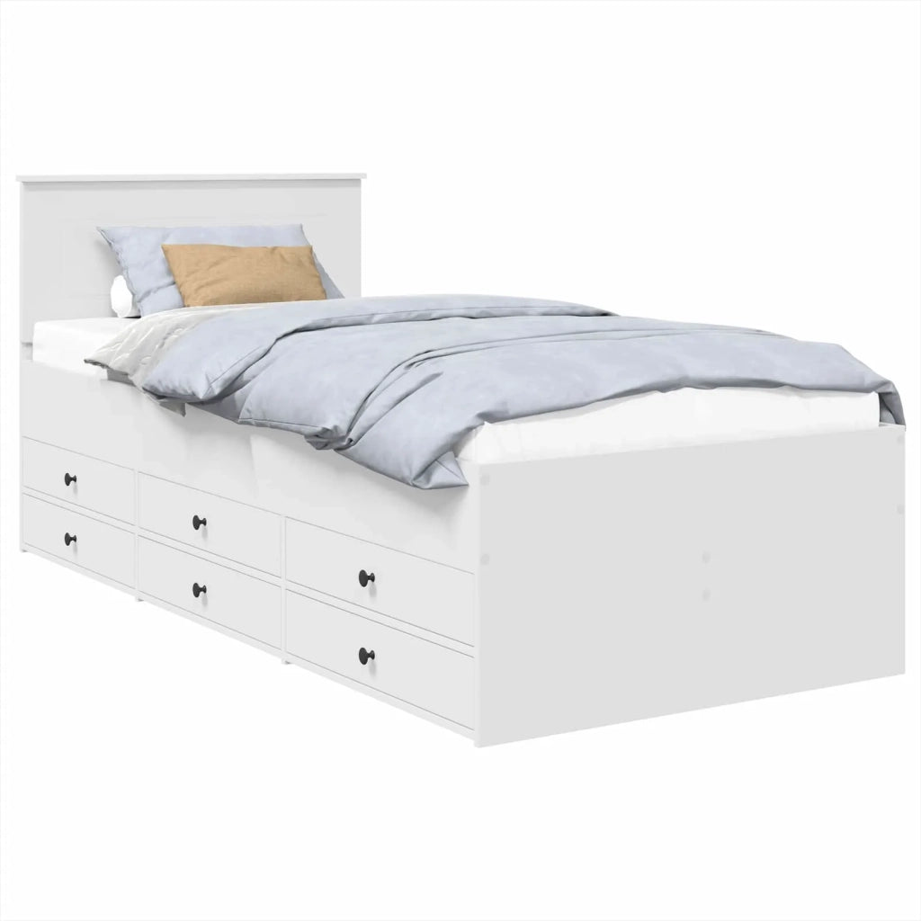 Daybed con cassetto Bianco e Nero 75 x 190 cm Legno multistrato 3408536