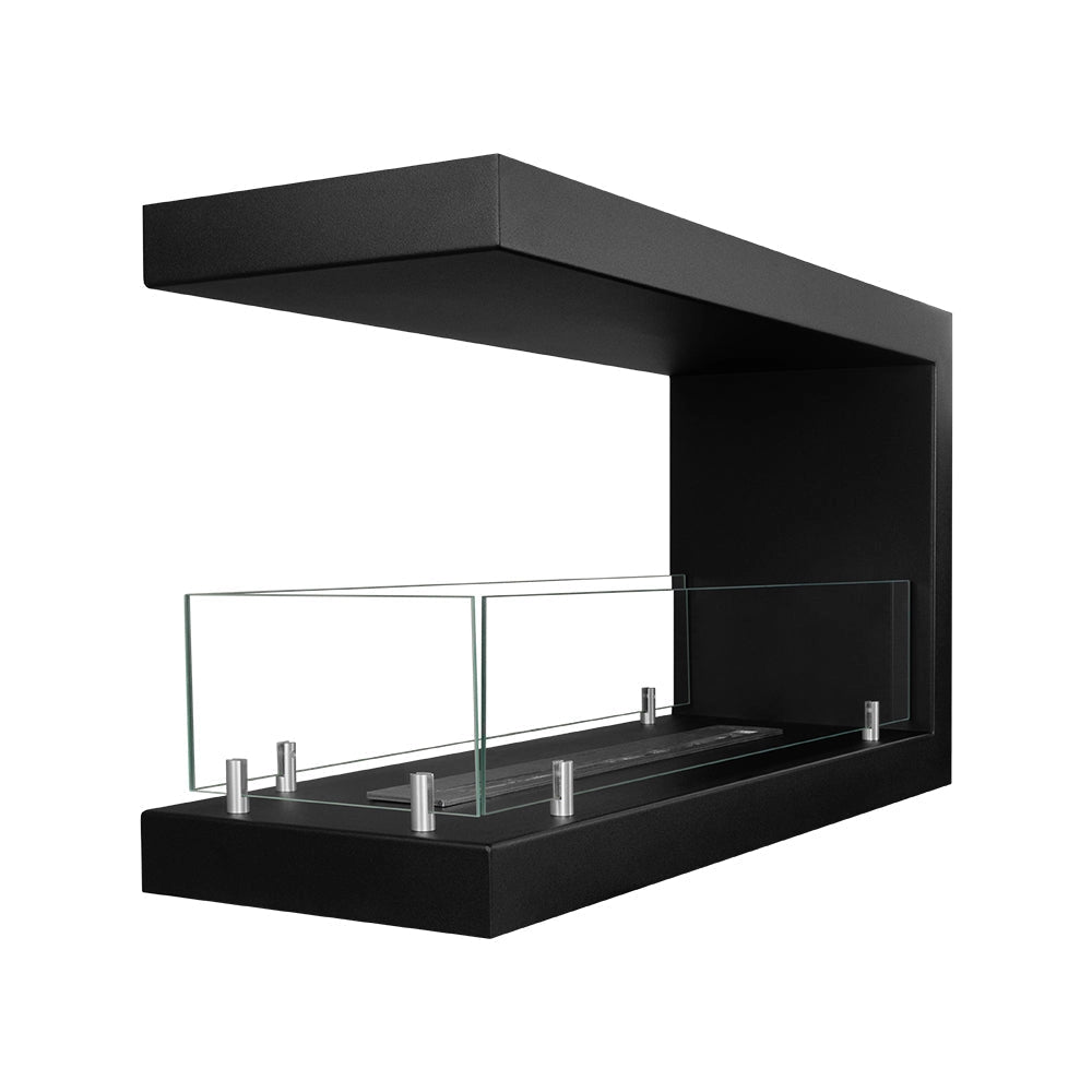 Camino a Bioetanolo da Incasso Trifacciale 90x30x50 cm Maratea 90 Nero