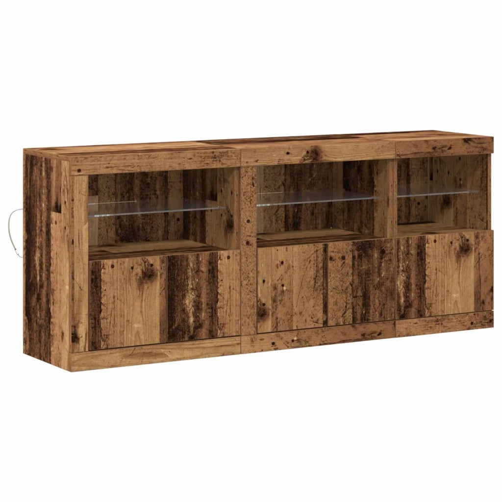Credenza | Madia LED Legno vecchio 162 x 37 x 67 cm Legno multistrato