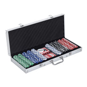 Set da Poker Completo ¨C Minimal ¨C 500 gettoni, 2 mazzi carte, 5 dadi, bottone dealer, 2 chiavi