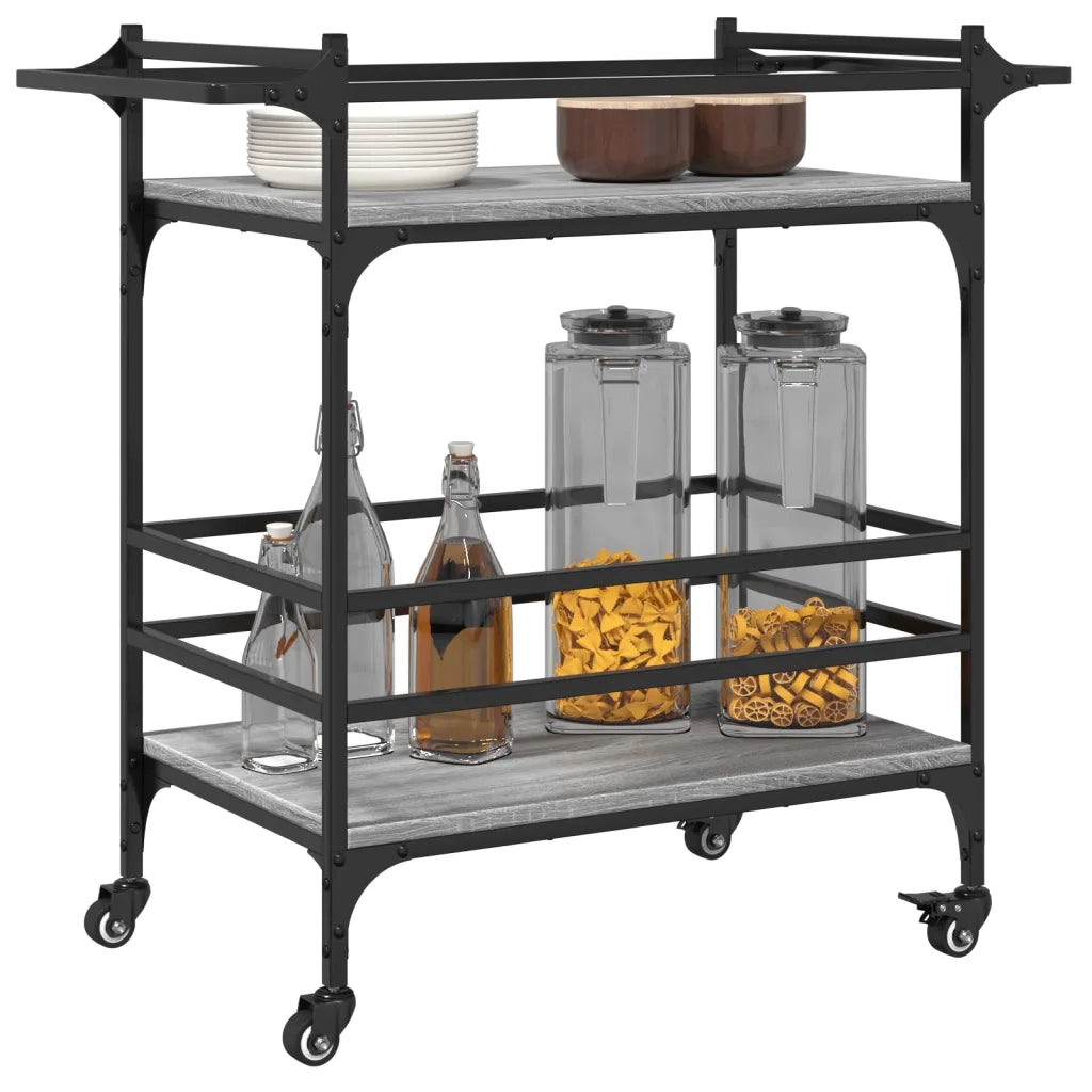 Carrello da Cucina Grigio Sonoma 82x40x78,5cm Legno Multistrato CFW2367923