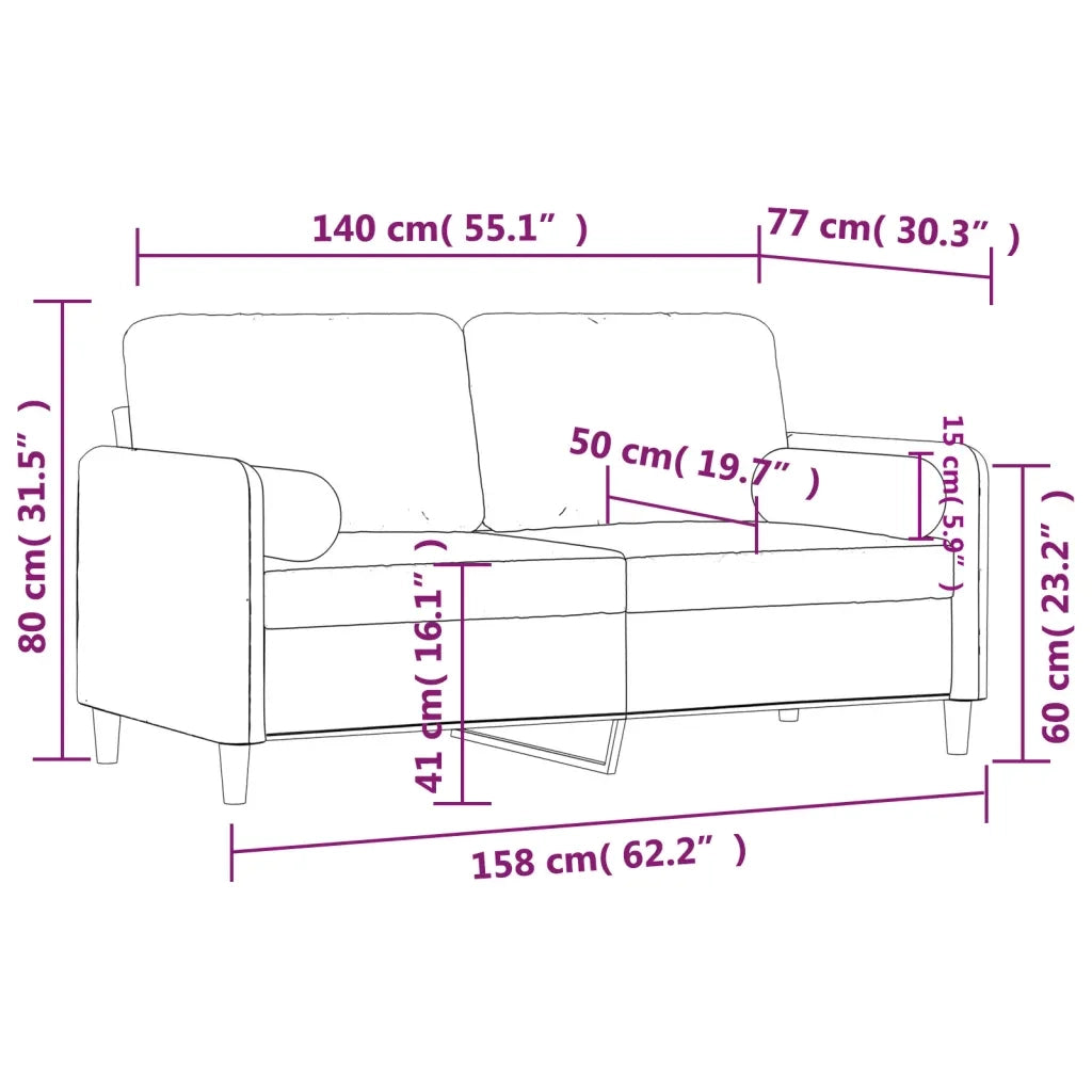 Divano a 2 Posti con Cuscini-Sofa 2 Posti con Cuscini Grigio Chiaro 140 cm in Velluto 884523