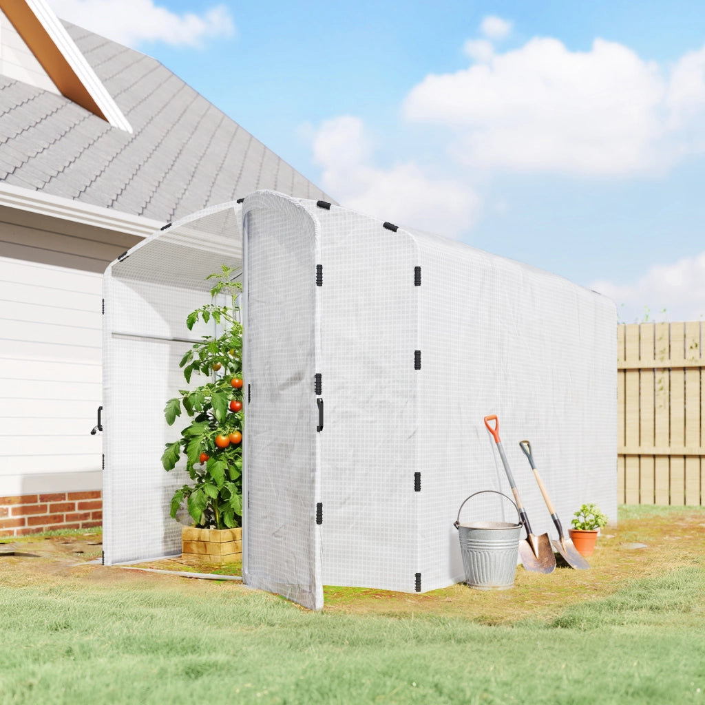 Serra tunnel da giardino 6m2 ¨C Xylo ¨C 300x200x195cm PE 220g/m2 bianco con porta