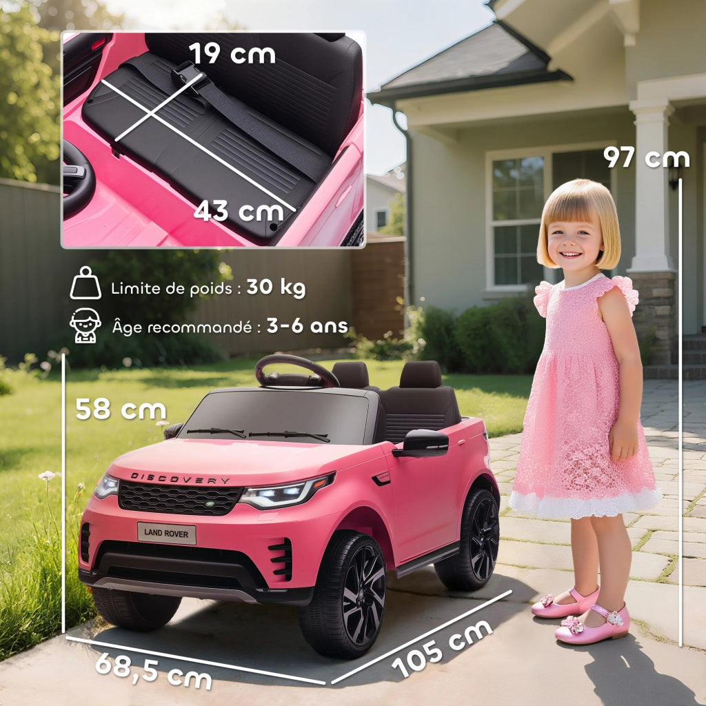 Auto elettrica per bambini Land Rover Discovery 12V - Xylo - rosa, telecomando 2.4G, 105x68.5x58cm
