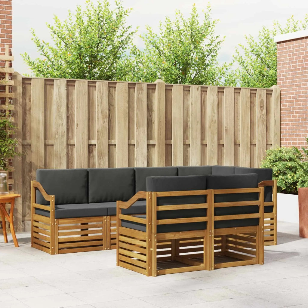 Set divano sezionale con cuscino 7 pcs Naturale e Antracite 3374987