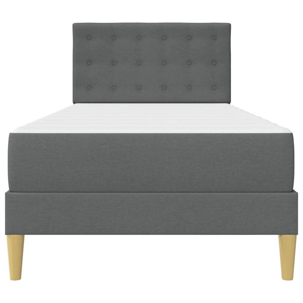 Letto singolo | Letto per adulti | Struttura letto con materasso Grigio scuro 80 x 200 cm Tessuto