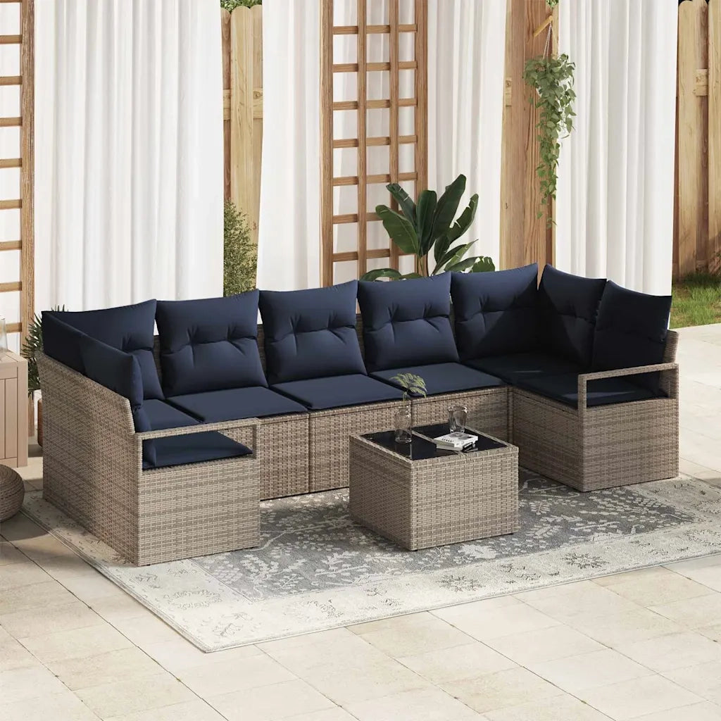 Set di divani 8 pcs Grigio polyrattan 3346305