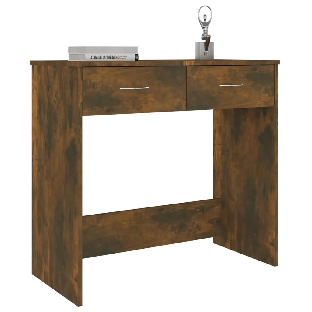 Scrivania da ufficio postazione di lavoro mobile per computer studio rovere affumicato 80 x 40 x 75 cm legno ingegnerizzato marrone 02_0023589