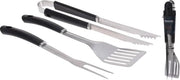 Grillatura accessori in acciaio inossidabile - forchetta spatola tenaglia con manico da 43 cm.