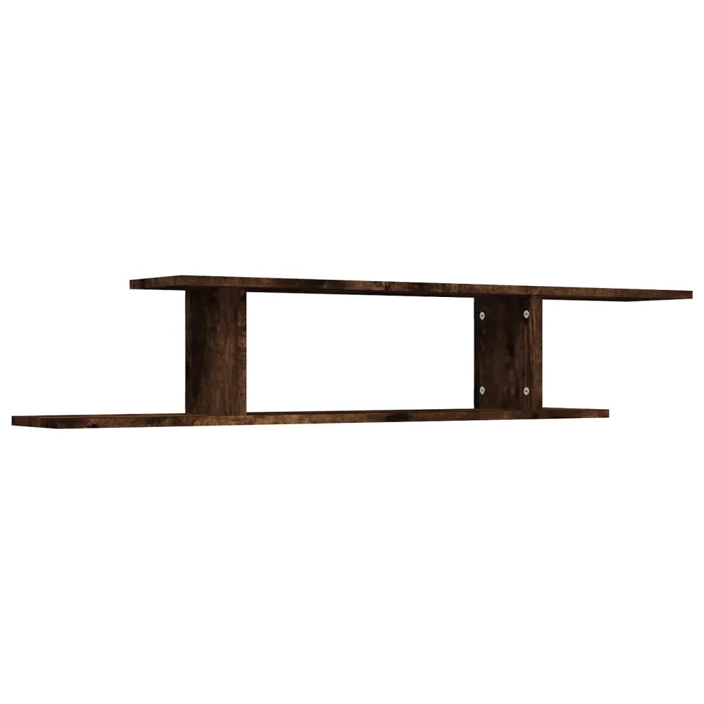 Scaffale TV a Parete Rovere Fumo 125x18x23 cm Legno Multistrato 815876