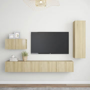 Set di Mobili Porta TV 4 pz Rovere Sonoma in Legno Multistrato 3078991