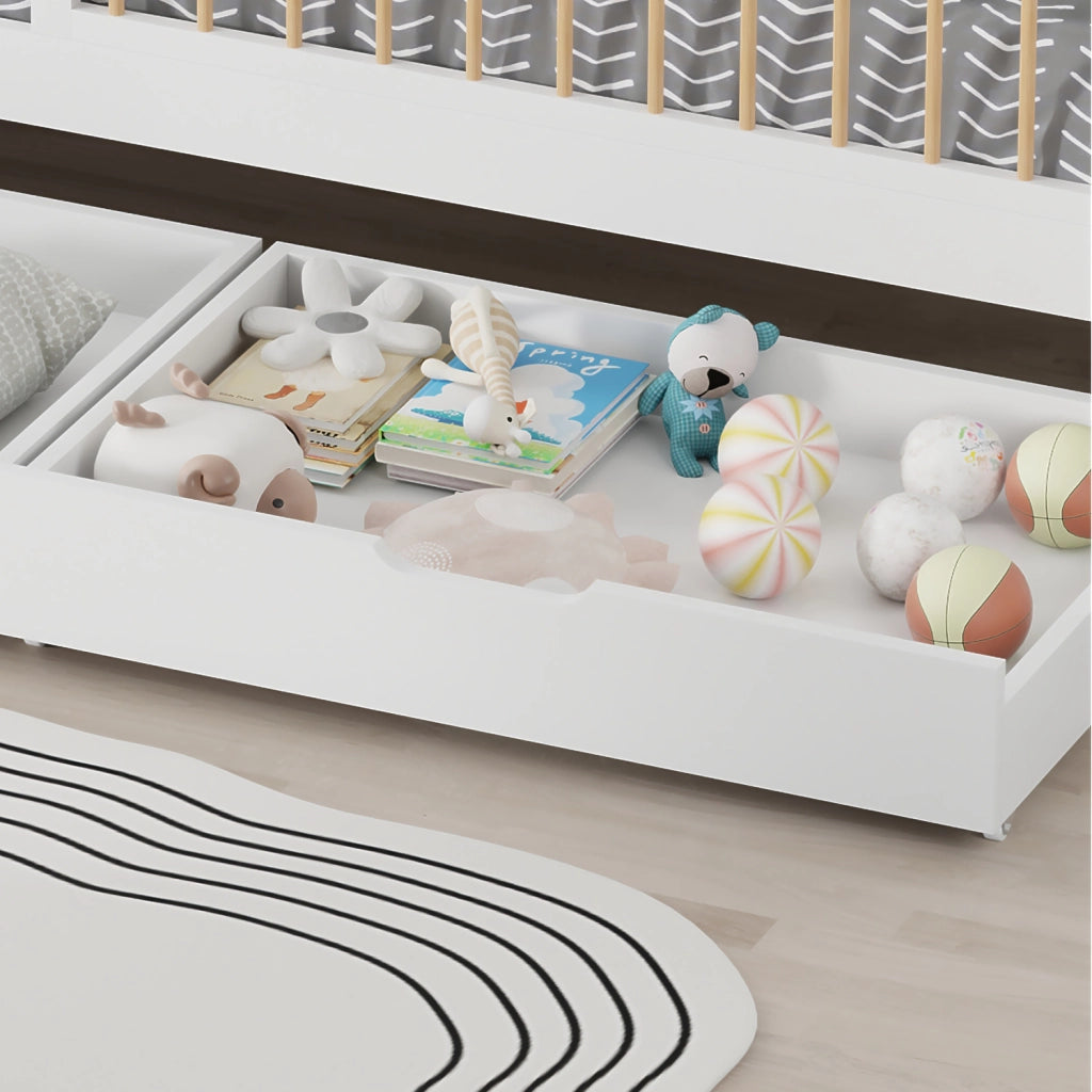 Letto per bambini 190x90cm bianco con cassetti ADAM