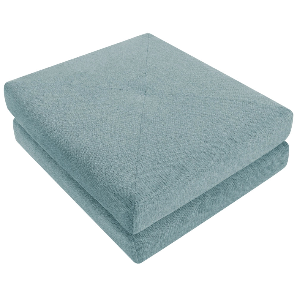 Divano Pouf Letto Tessuto Verde Menta Rivestimento Singolo Letto Sedia Pieghevole con Cuscino Design Moderno