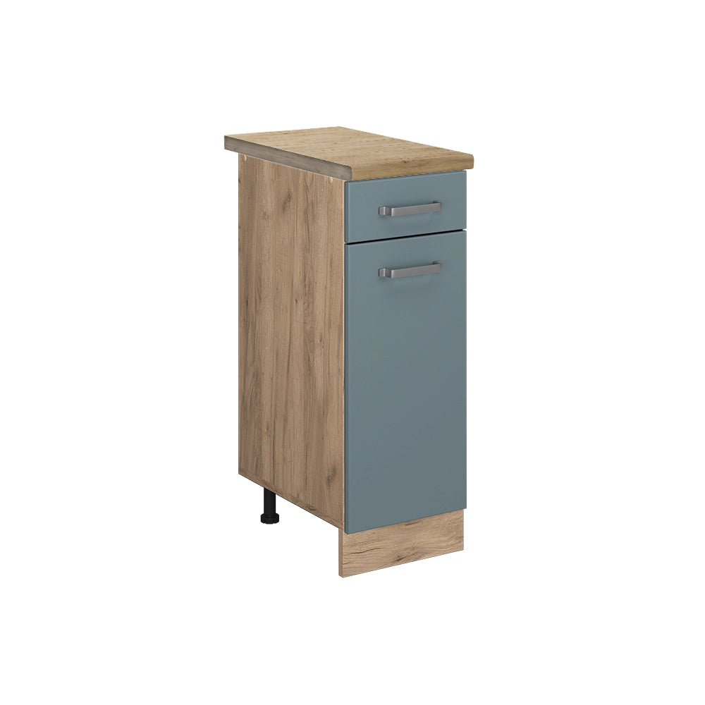 Mobiletto base per cucina R-Line Grigio-blu/Rovere dorato 30 cm, PL Rovere Vicco