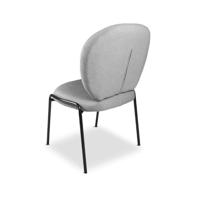 Sedia da pranzo Sirio tessuto teddy grigio set 2 pezzi