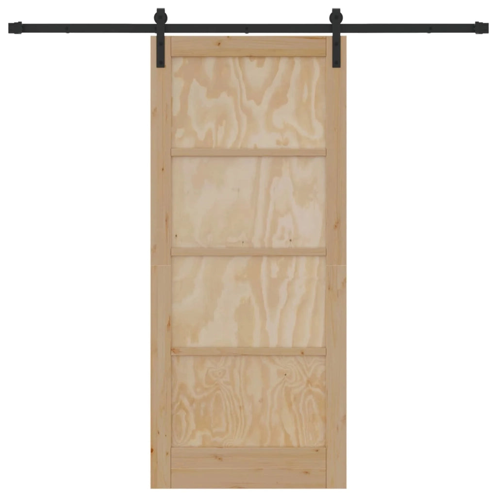 Porta scorrevole Naturale 86 x 198,5 cm Legno Massello di Pino 3445447