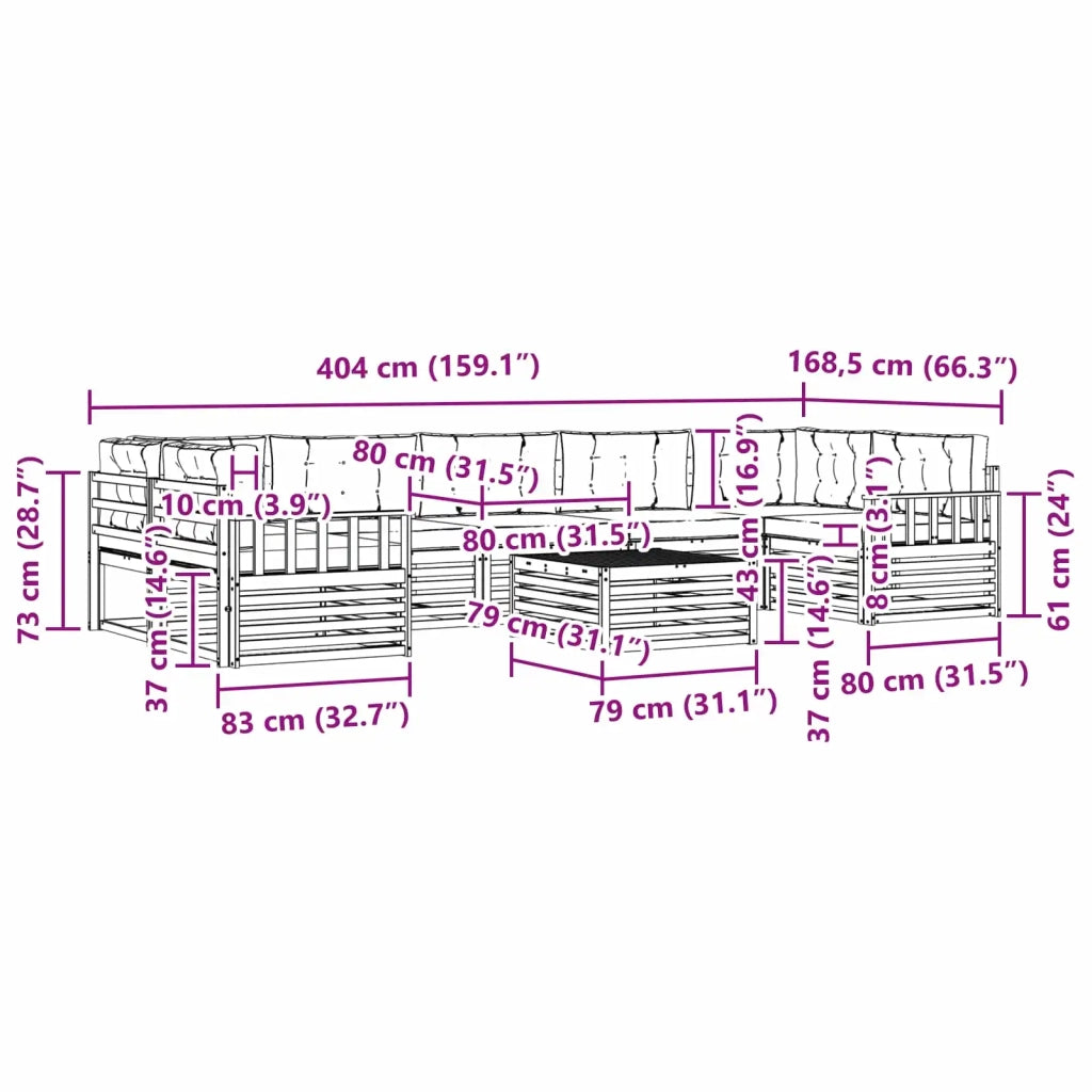 Set di divani da esterno 8 pcs Bianco e Antracite 3390197