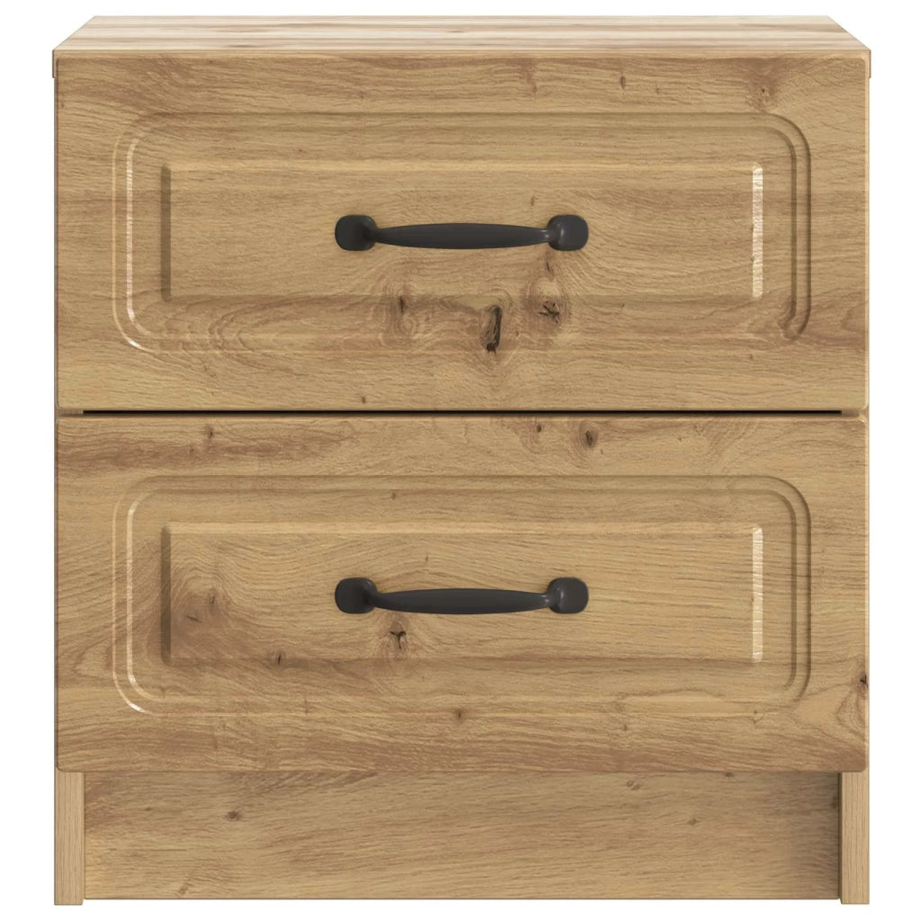 Set di 2 Comodini | Armadio da Notte | Mobiletto da notte Rovere Artigianale 43 x 34,5 x 44,5 cm