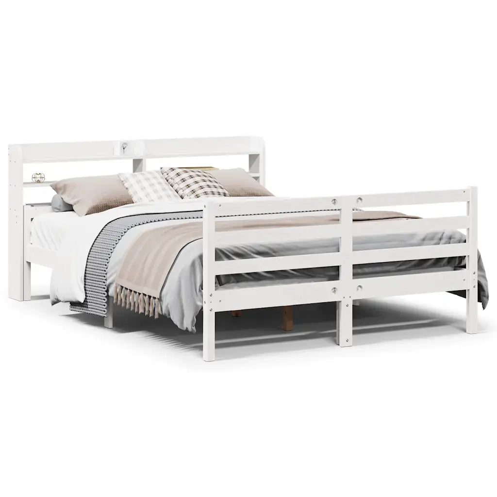 Giroletto con Testiera senza Materasso-Struttura Letto Bianco 140x200 cm 711069
