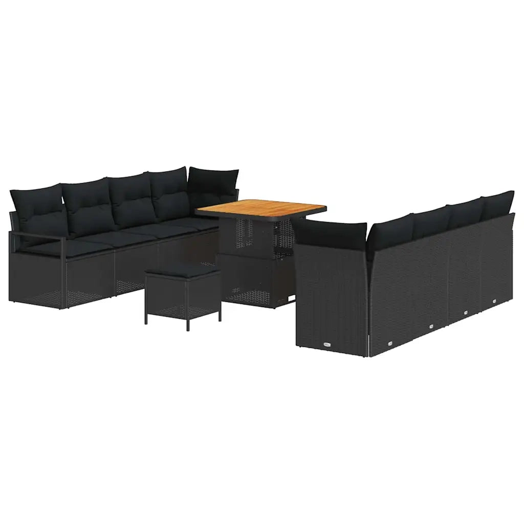 Set Divano da Giardino con cuscino Nero 80 x 80 x 71 cm 3364444
