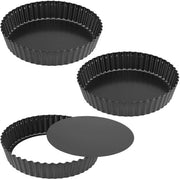 Quichepan 22 cm con fondo rimovibile - trattato con canna - in acciaio inossidabile duraturo - ideale per torte e quiches - forma per torte