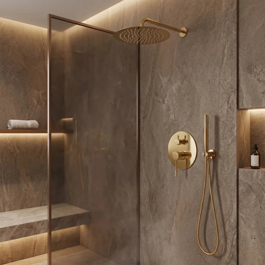 Set Doccia Da Incasso Rea Venti Gold + Box