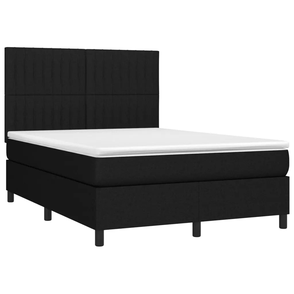 Giroletto a Molle con Materasso Nero 140x200 cm in Tessuto 3141939