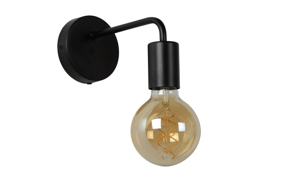 Applique da parete Lucide Scott nera E27 40W 45265
