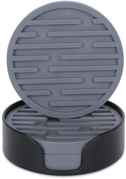 Sostegni per bicchieri, set di 6 sostegni rotondi in silicone per tavolo, sostegni assorbenti per bicchieri, sostegni per arredamento (grigio)