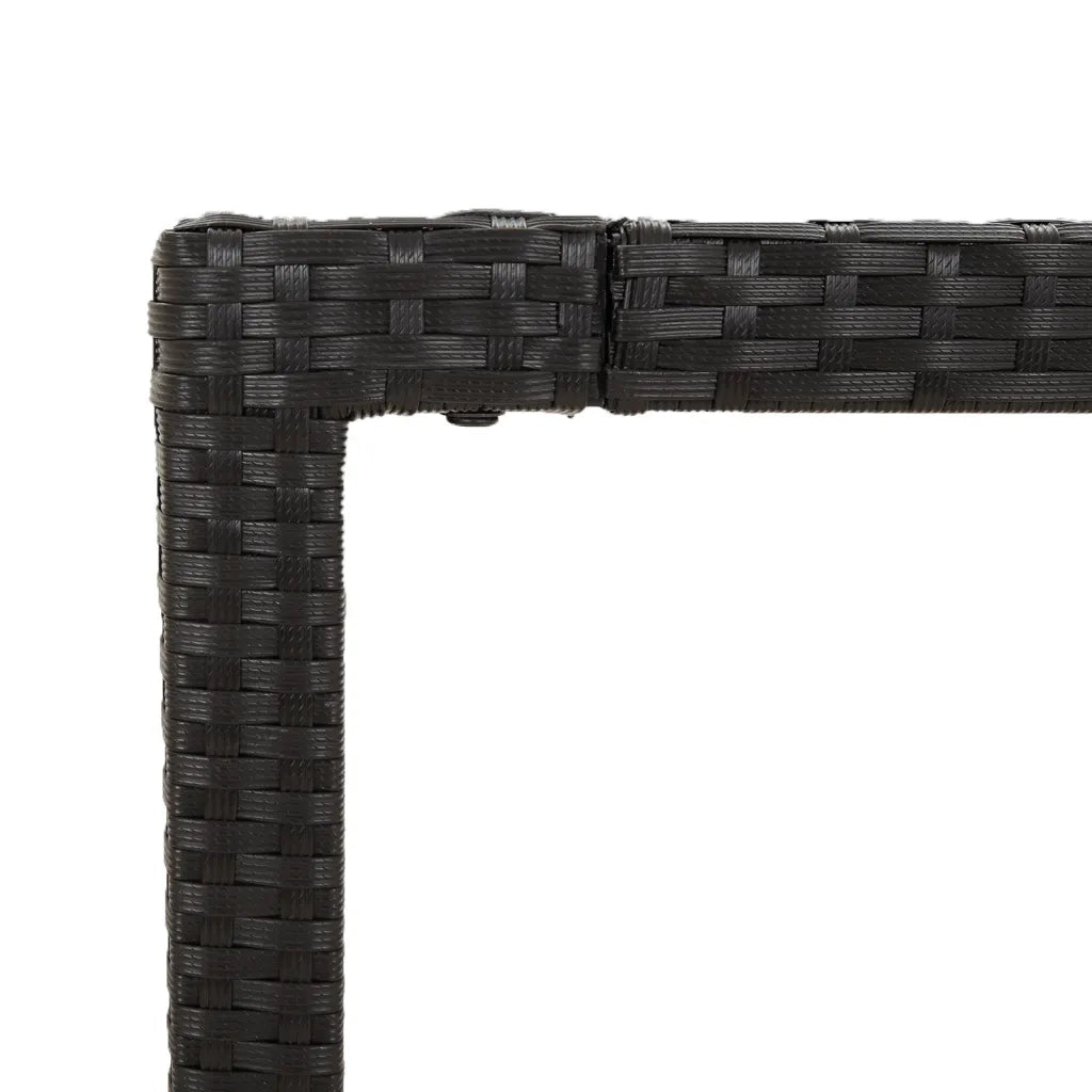 Set da Pranzo da Giardino 7 pz Nero con Cuscini in Polyrattan 3212909