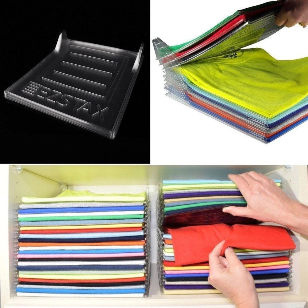 Trade Shop - Organizer Per Magliette Salvaspazio T-shirt Pieghevole Cabina Armadio Cassetto -