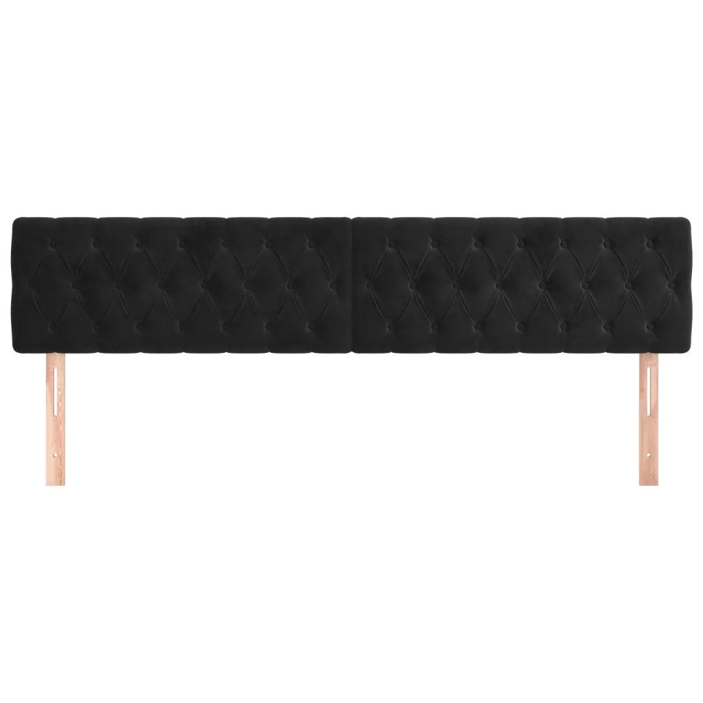 Testiera | Testata Nera 200x7x78/88 cm in Velluto