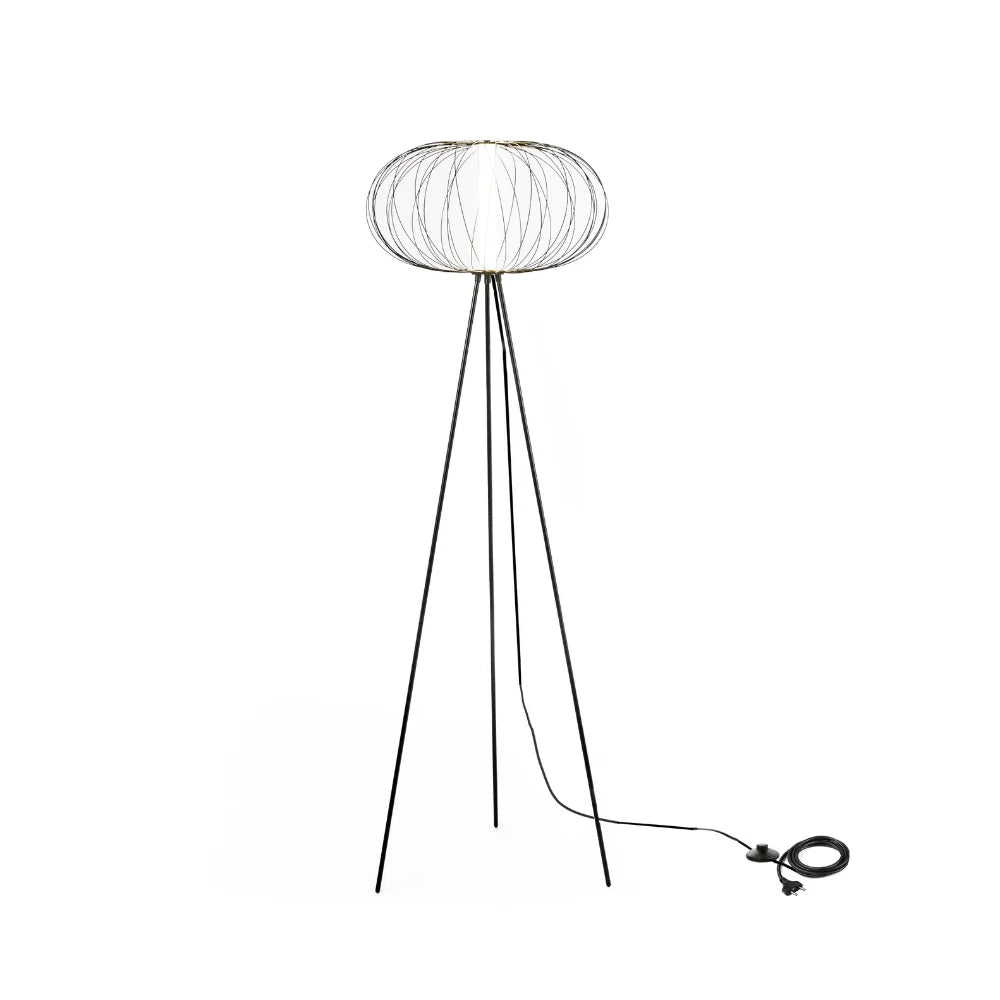 Lampada da terra LED Resplandor in acciaio e acrilico nero | Duzzle