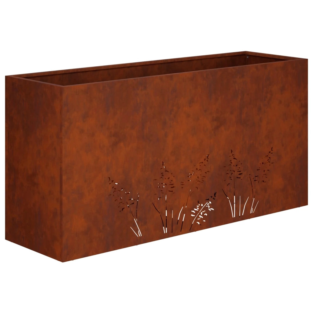 Vaso da giardino 2 pz Ruggine 100 x 20 x 49 cm Acciaio Corten 8005861
