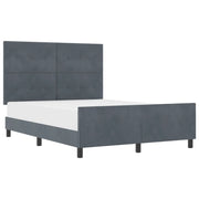 Letto matrimoniale | Letto per adulti | Letto a molle con testiera Grigio scuro 140 x 200 cm Velluto
