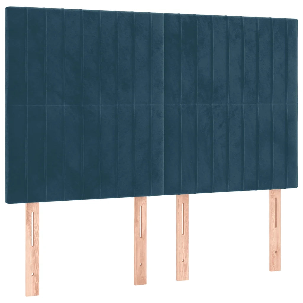 Testiera | Testata Blu Scuro 144x5x118/128 cm Velluto