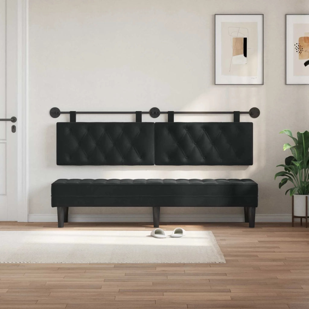 Testiera sospesa Con luce LED Nero Velluto 42032198