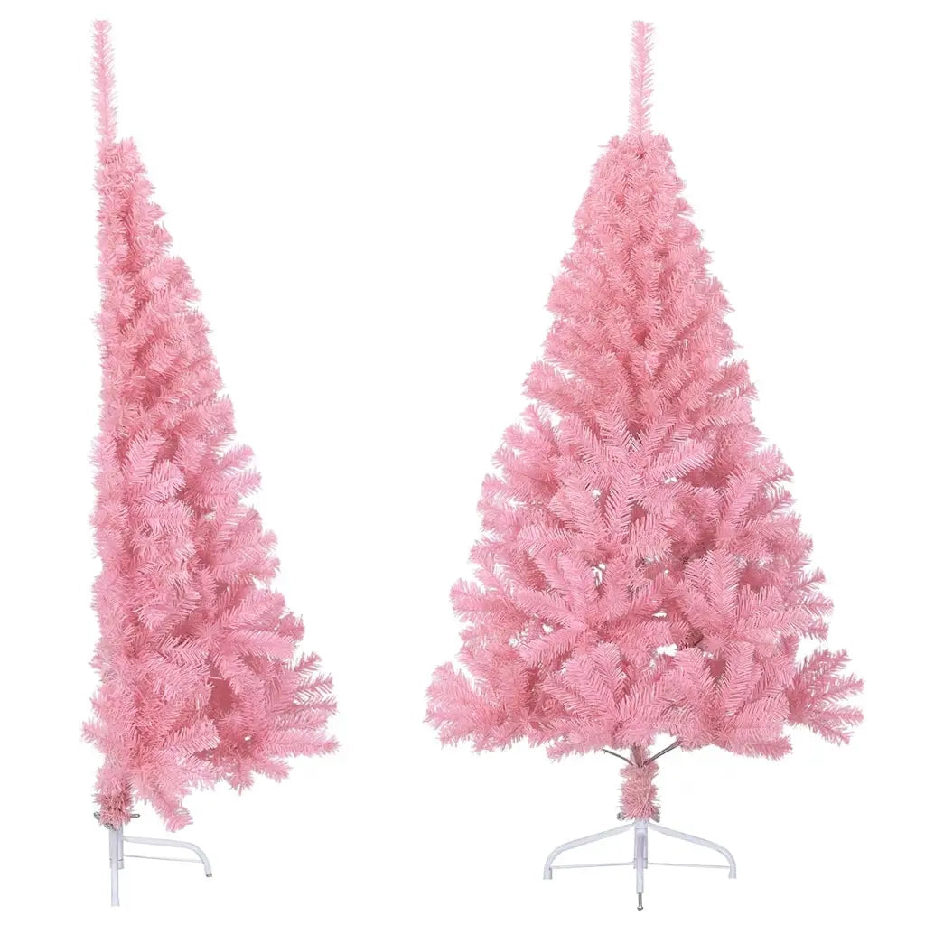 Albero di Natale | Decorazioni natalizie Artificiale a Met¨¤ con Supporto Rosa 150cm PVC