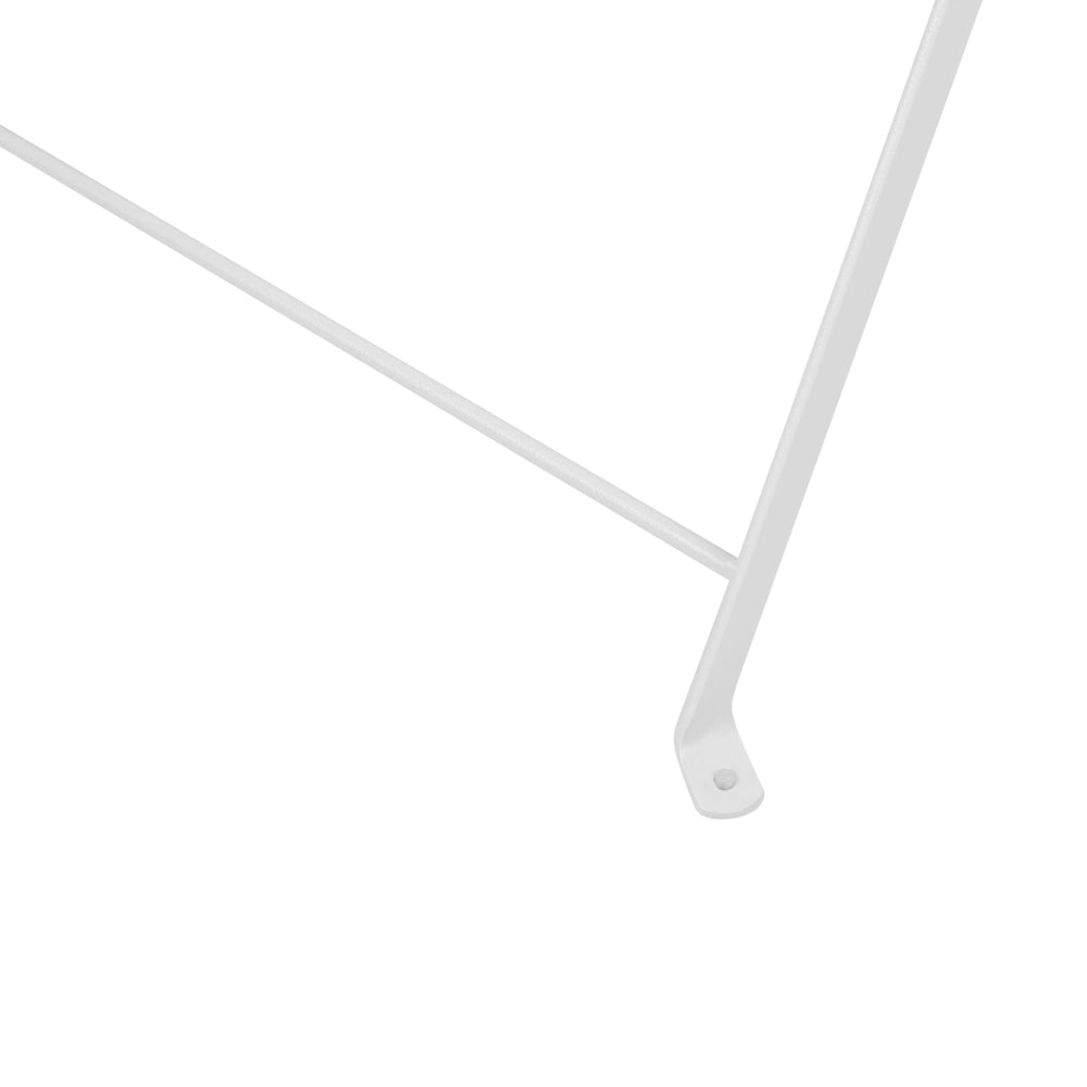 Set da Esterno 3 pezzi Tavolino e 2 Sedile Pieghevoli in Metallo Bianco Sporco Giardino Terrazzo Balcone