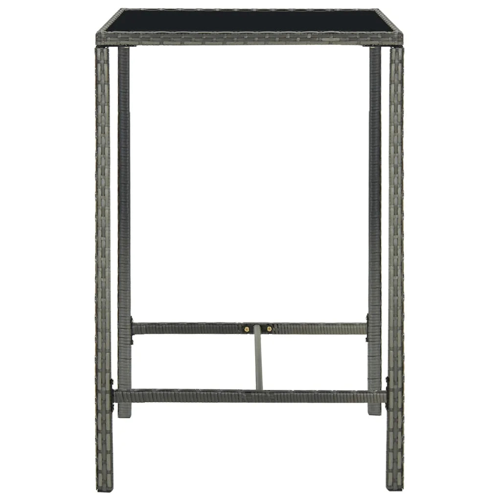 Set da Bar da Giardino 3 pz con Cuscini in Polyrattan Grigio