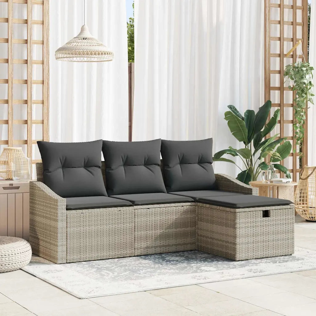 Set di divani con cuscino 4 pcs polyrattan