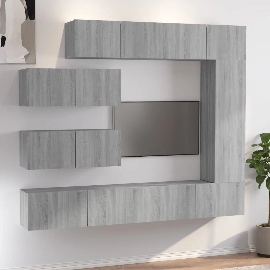 Set di Mobili Porta TV 7 pz | Armadietto TV | Mobile Porta TV Grigio Sonoma in Legno Multistrato