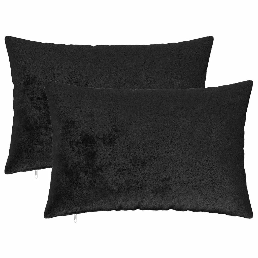 Federa 2 pcs HEERLEN Nero 50 x 70 cm Flanella 911499