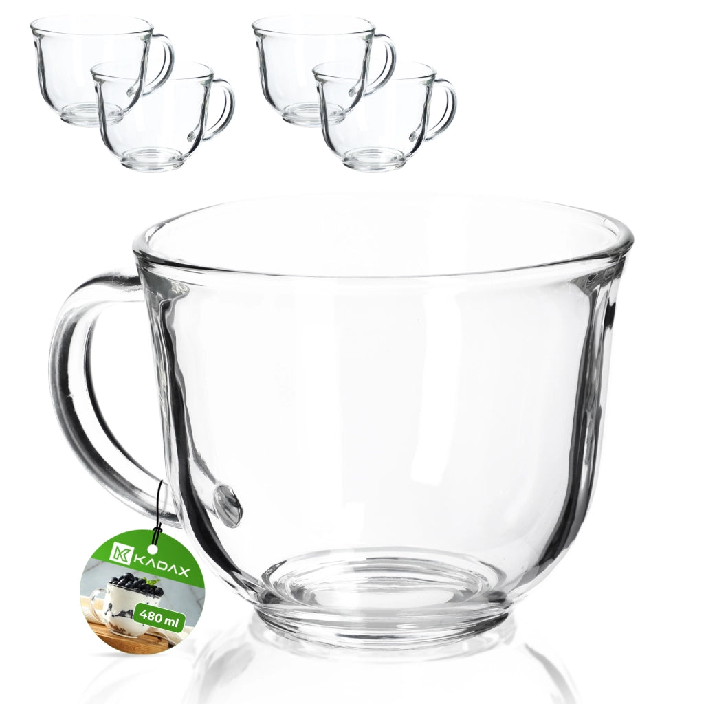 Set di 4 bicchieri da tè/caffè invernali KADAX da 480 ml con manico.