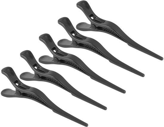 Set di 5 grandi clip per capelli a forma di coccodrillo per parrucchieri