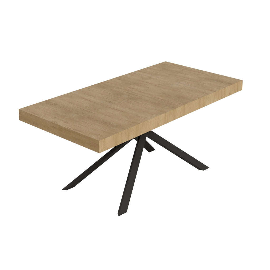 Tavolo Allungabile 200-460x90x77 cm Niket Quercia Natura Gambe Antracite