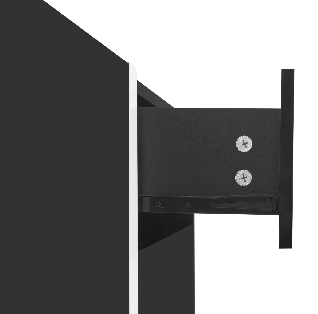 Mobile TV 170x30x39 cm con 3 ante; cassetto e anta a ribalta in truciolare nero e bianco