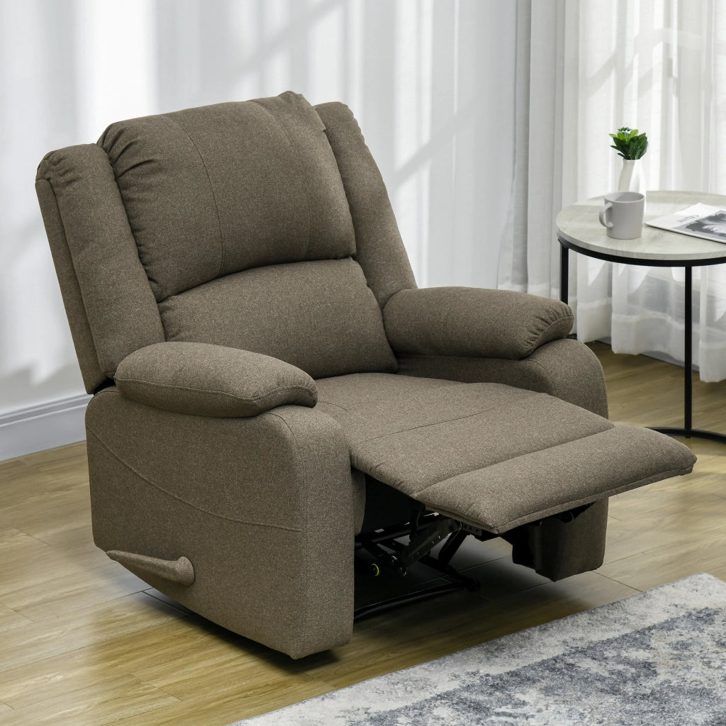 Poltrona Relax Reclinabile con Poggiapiedi Regolabile ¨C Minimal ¨C Marrone 90x96x98 cm