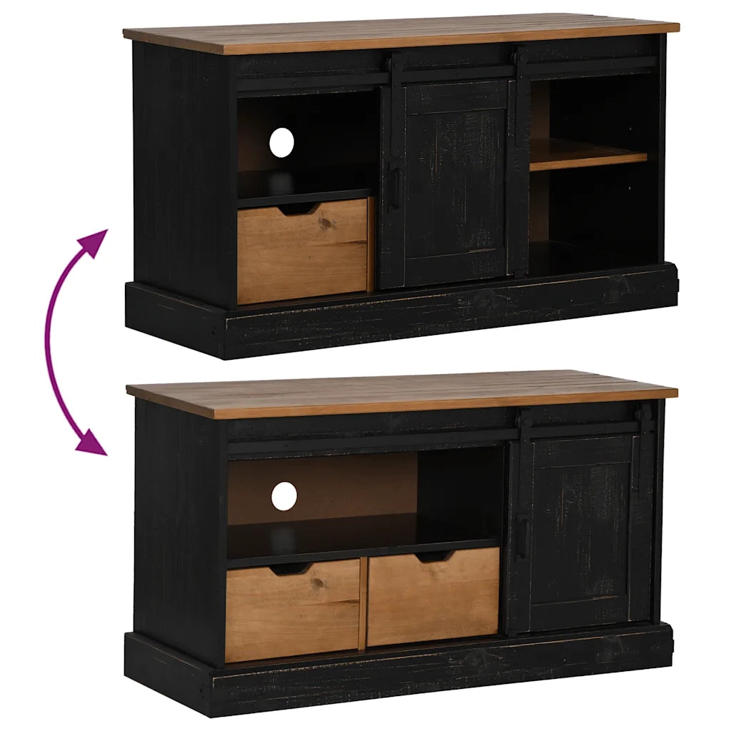 Mobile Porta TV HALDEN con Anta Scorrevole Nero 110x40x60 cm 4018412