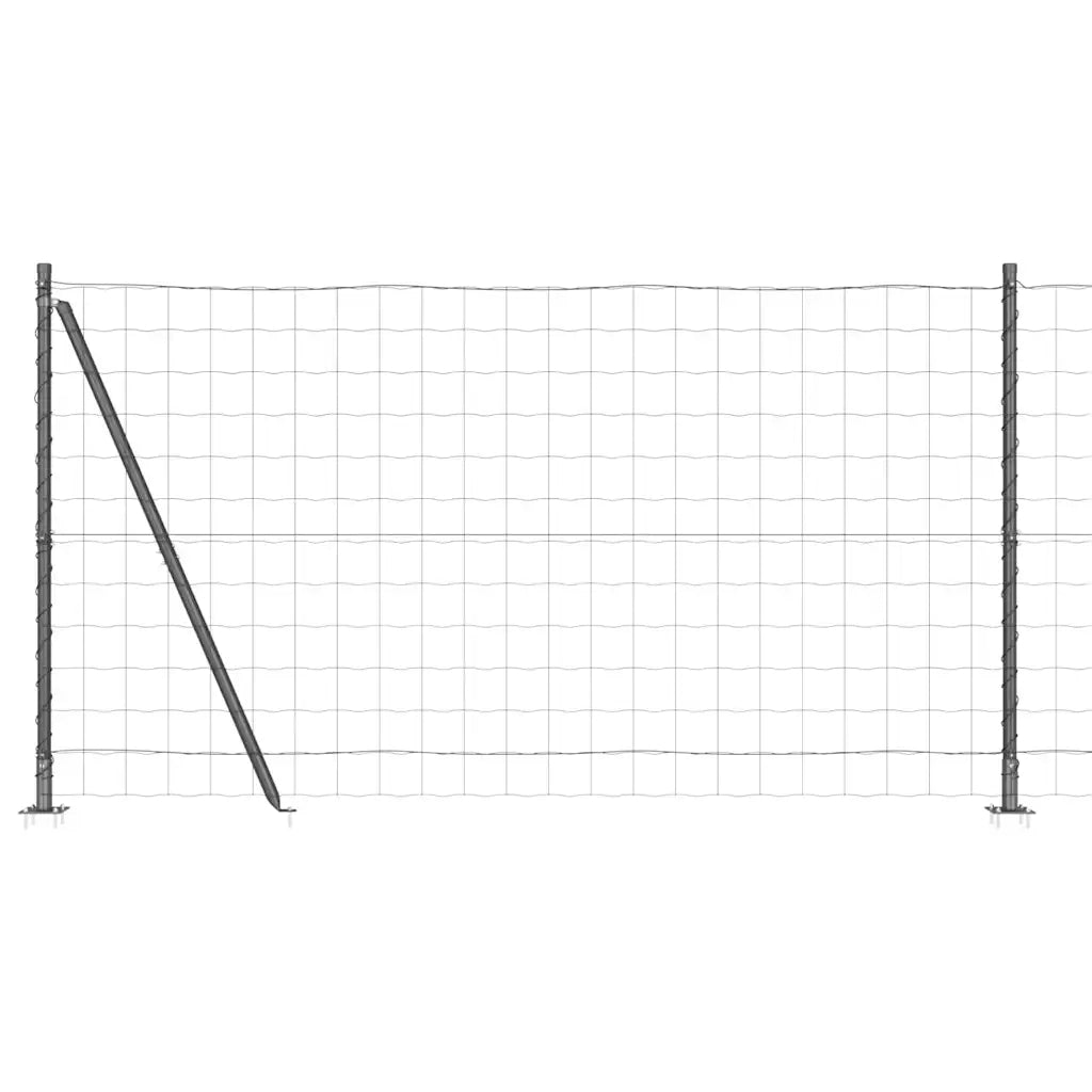 Recinzione con Posto Grigio 1,2 x 10 m Acciaio 3350927